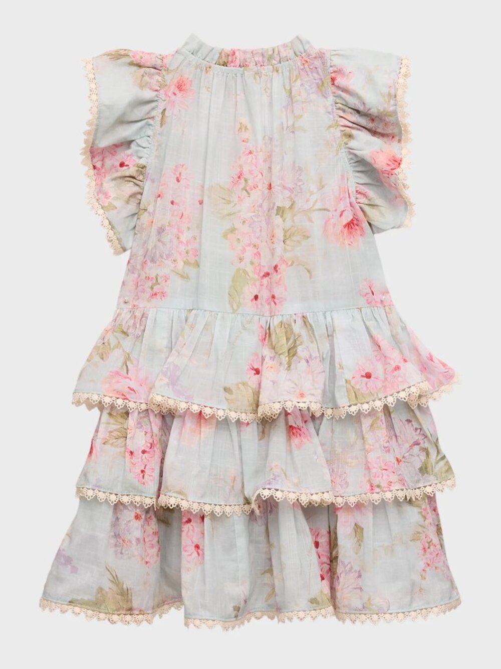 Zimmermann Girl's Dress Halliday Floral Print Tiered Size 10 Coastal Luxury